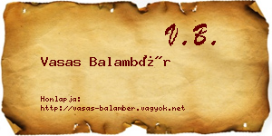 Vasas Balambér névjegykártya